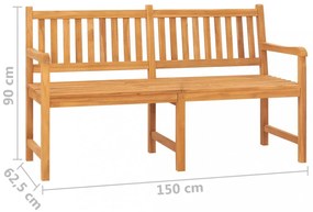 3 személyes tömör tíkfa kerti pad asztallal 150 cm