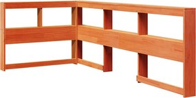 vidaXL Könyvespolc fejtámla L-alakú viaszbarna 75 cm tömör fa fenyőfa