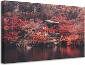 Vászonkép Fák Színes Japán Stílus Nyugalom 80x50 cm