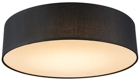 Mennyezeti lámpa fekete 40 cm LED-del - Drum LED