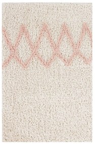 Rózsaszín-krémszínű mosható kézi szövésű pamut szőnyeg 120x160 cm Atlas Natural – Lorena Canals