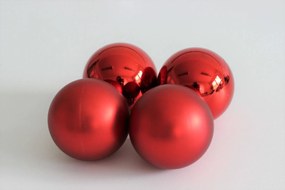 Piros mű karácsonyi gömbök 10 cm 4db