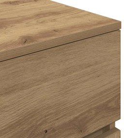 kézműves tölgy éjjeliszekrény 3 fiókkal 39x35x65 cm