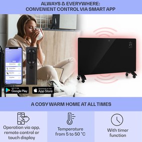 Bansin Crystal Smart, konvektor, 1500 W, 5 - 50 °C, vezérlés applikáción keresztül