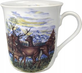 0,4 l-es kerámia bögre szarvas vadász motívummal díszítve