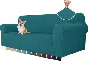 Modern, rugalmas kanapévédő huzat 4 személyes páva türkiz