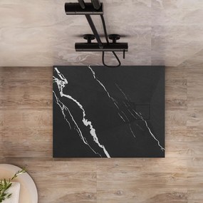 Zuhanytálca Magnum CARRARA BLACK 90x90
