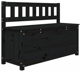 fekete tömör fenyőfa pad 110 x 41 x 76,5 cm