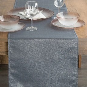 Edna foltálló asztali futóapró ezüst mintával Acélszürke 40x140 cm