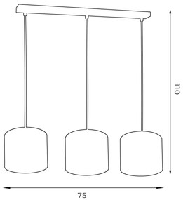 Csillár zsinóron ARDEN 3xE27/60W/230V fekete/arany