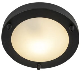 Modern mennyezeti lámpa fekete 18 cm IP44 - Yuma