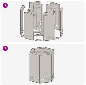 Fire Pit Black 38 x 38 x 51 cm Cold-rolled steel