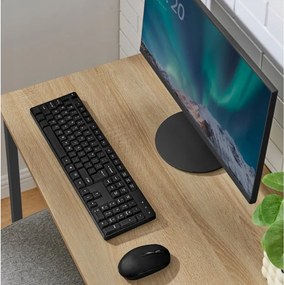 Dolgozószobai szett íróasztal TAYLOR 80x50 cm sonoma tölgy + irodai szék AVOLA VELVET királykék