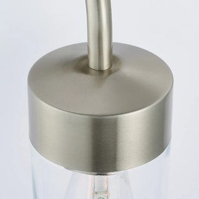 ENDON 71184 NORTH Modern Kültéri Fali Lámpa Átlátszó, Ezüstre Festett E27 IP44