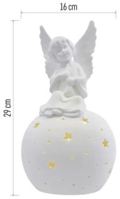 LED karácsonyi dekoráció LED/0,4W/2xAA kerámia angyal