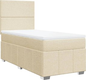 vidaXL krémszínű szövet rugós ágy matraccal 80 x 200 cm