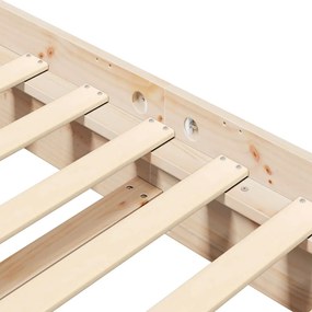 vidaXL Ágykeret Természetes 200 x 200 cm Tömör fenyőfa