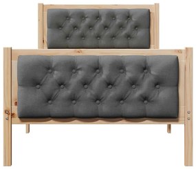 Ágykeret fejtámlával Sötétszürke 90 x 200 cm Tömör fenyőfa