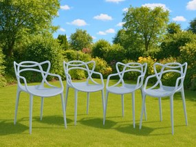 4 db világosszürke KATO műanyag szék készlet