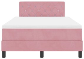 Boxspring Ágy Matraccal Rózsaszín 120x200 cm Bársony