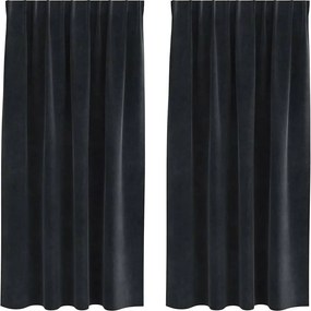 vidaXL Sötétítő függönyök 2 pcs Fekete 140 x 175 cm Bársony