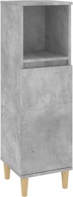 vidaXL betonszürke szerelt fa fürdőszobaszekrény 30 x 30 x 100 cm
