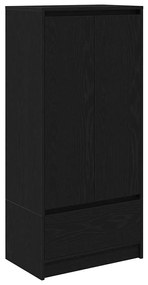 fekete tölgy szerelt fa szekrény fiókkal 55,5x34x119,5 cm
