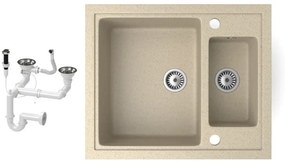 Gránit mosogató NERO Arriva + dugókiemelő (bézs)