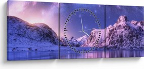 Kép - Sarkvidéki táj (órával) (90x30 cm)