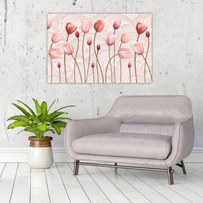 Kép - rózsaszín tulipán (90x60 cm)