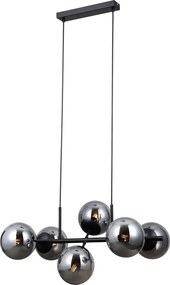 Italux modern függeszték molite matt fekete füstös itxpnd-1098-6-bk