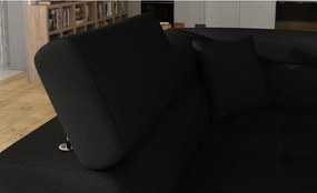 Fekete kinyitható-tárolóhelyes sarokkanapé (bal oldali-L alakú) Anton – ELTAP