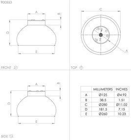 Eglo 900553 - Mennyezeti lámpa MOGANO 1xE27/40W/230V fekete