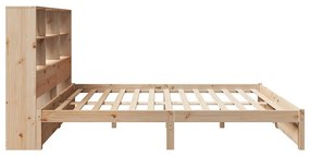 tömör fenyőfa könyvespolcos ágy matrac nélkül 140 x 190 cm