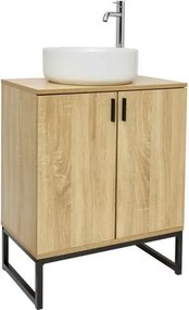 Ceramia Easy fürdőszobaszekrény mosdóval 60x73x36 cm világos tölgy fényes EASYUMDB4