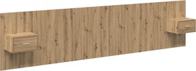 vidaXL Fejtámla Szekrénnyel fiókkal 3 pcs Artisan tölgy Faanyag