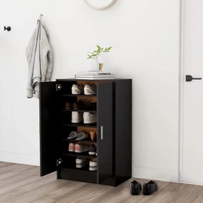 fekete szerelt fa cipősszekrény 60 x 35 x 92 cm
