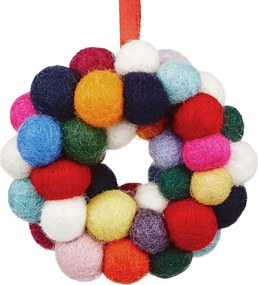 HANG ON filc karácsonyfadísz, mini koszorú Ø6 cm