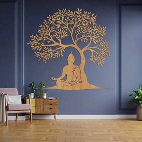 Fából készült festmény az élet fájáról és a Buddháról - MOTERO
