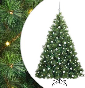 vidaXL Mű karácsonyfa 300 LED-del állvánnyal Zöld 180 cm PE és PVC