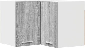 vidaXL Függő szekrény Szürke Sonoma és fehér 57 x 57 x 40 cm Faanyag