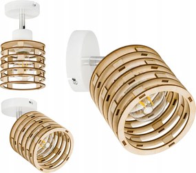 Lámpa Fali lámpa mozgatható loft Rugó Fa