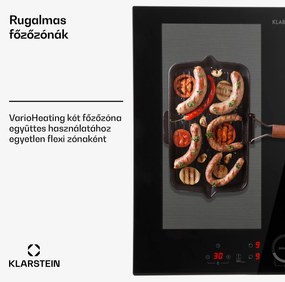 Klarstein Delicatessa 60 Hybrid, beépített indukciós főzőlap, 7000 W, 4 zóna, fekete
