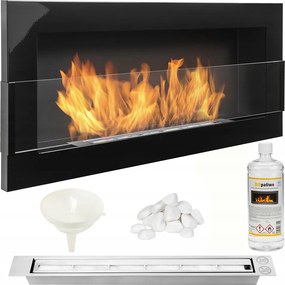 Biokandalló 90cm fekete fényes üveg falra akasztható