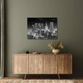 Üveg kép - Fekete-fehér New York (70x50 cm)