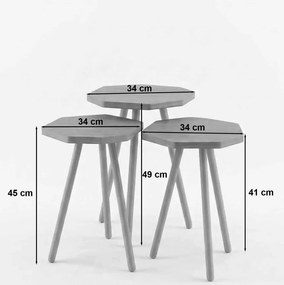 Dohányzóasztal, fehér, Ø34 cm – Peka-155