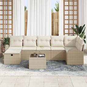 Kerti Kanapé Szett 8 pcs bézs és krémszínű 289 x 124 x 85 cm