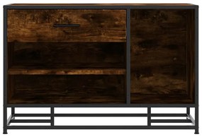 cipőpad füstölt tölgy 80x40x53,5 cm fából és fémből készült
