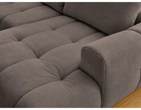 Szürkésbarna kinyitható-tárolóhelyes sarokkanapé (bal oldali-U alakú) Fuji – Bobochic Paris