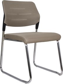 Tárgyalószék, világosbarna/króm, KLEDI